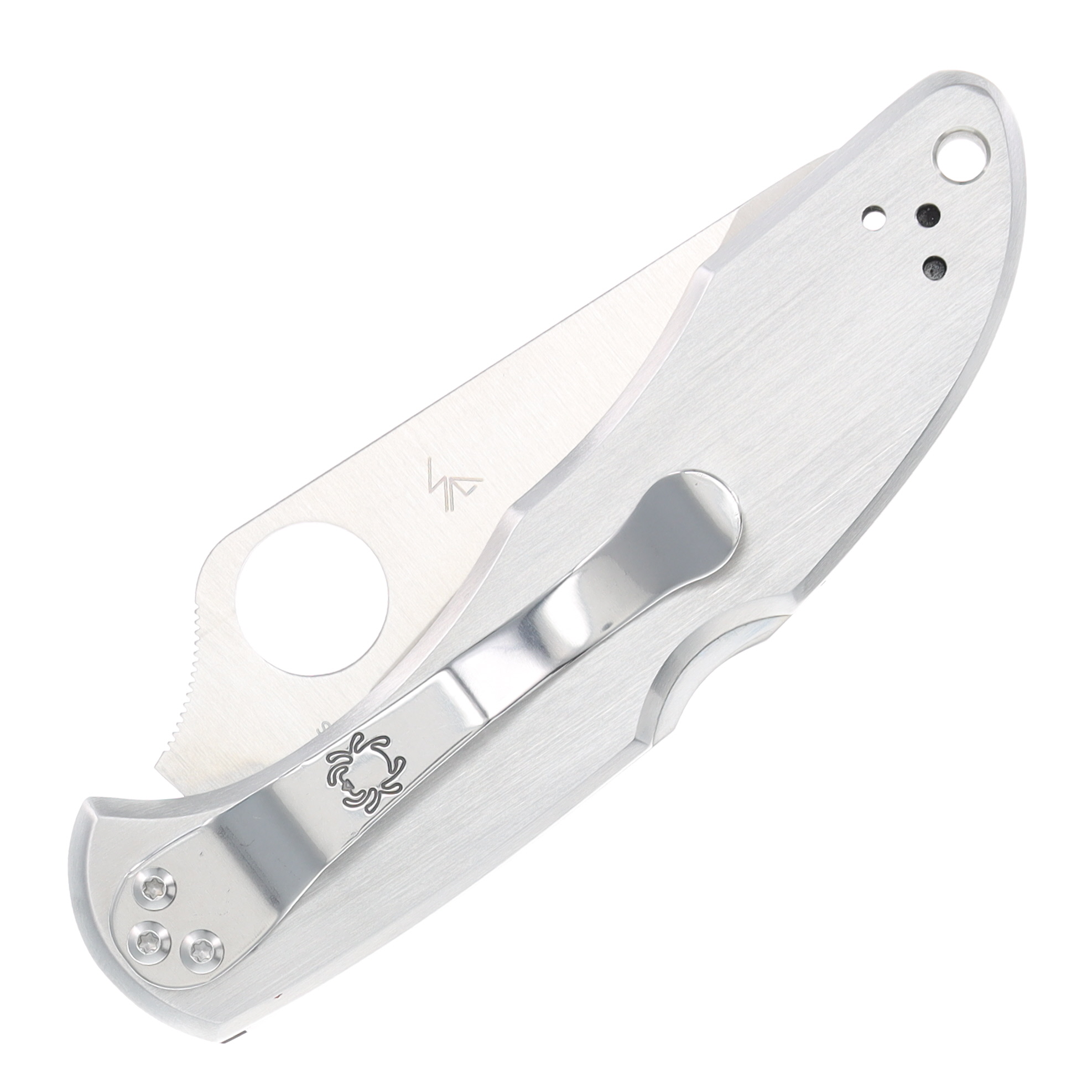 Spyderco Delica 4 Backlock Folding Knife Partially Serrated Stainless Steel SPC11PS View 4