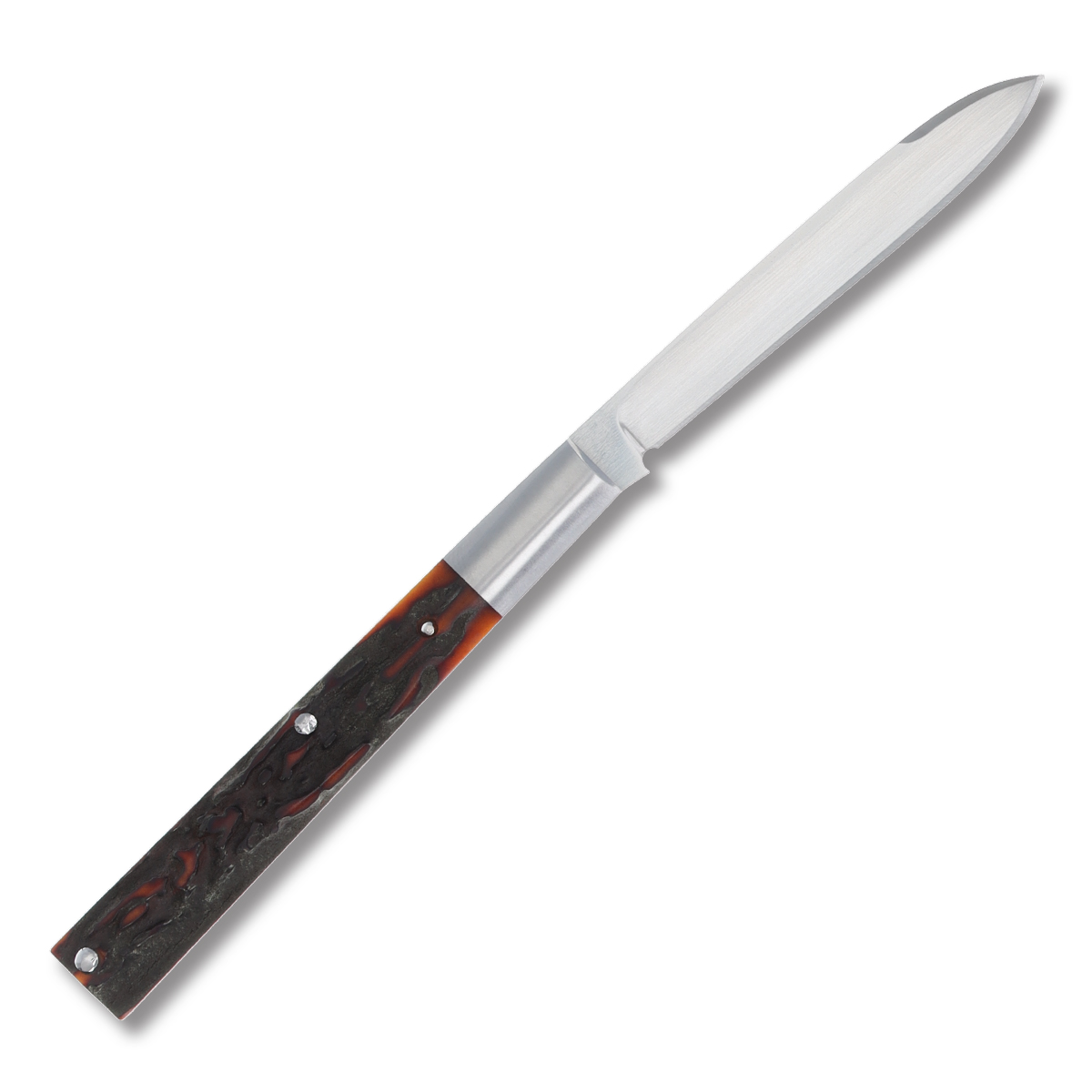 B House Custom Knives Sambar Stag Amber Doctor's Knife (2023 Blade Show Edition) BHCK001 View 2