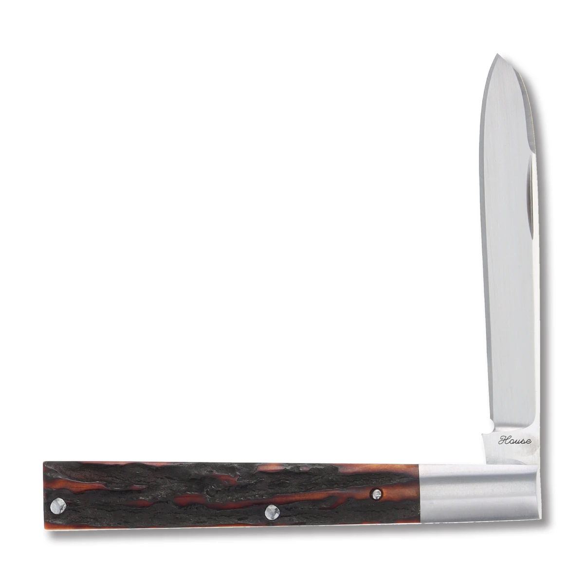 B House Custom Knives Sambar Stag Amber Doctor's Knife (2023 Blade Show Edition) BHCK001 View 5