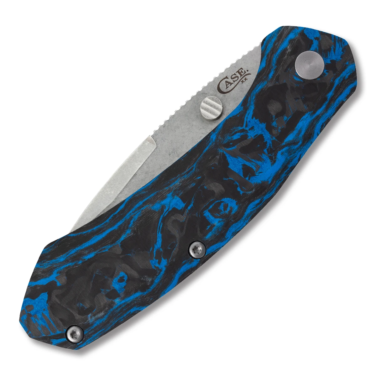 Case Westline Spring-Assisted Linerlock Folding Knife (2023 Blade Show Edition, Black and Blue Marbled Carbon Fiber) CA36556 View 3