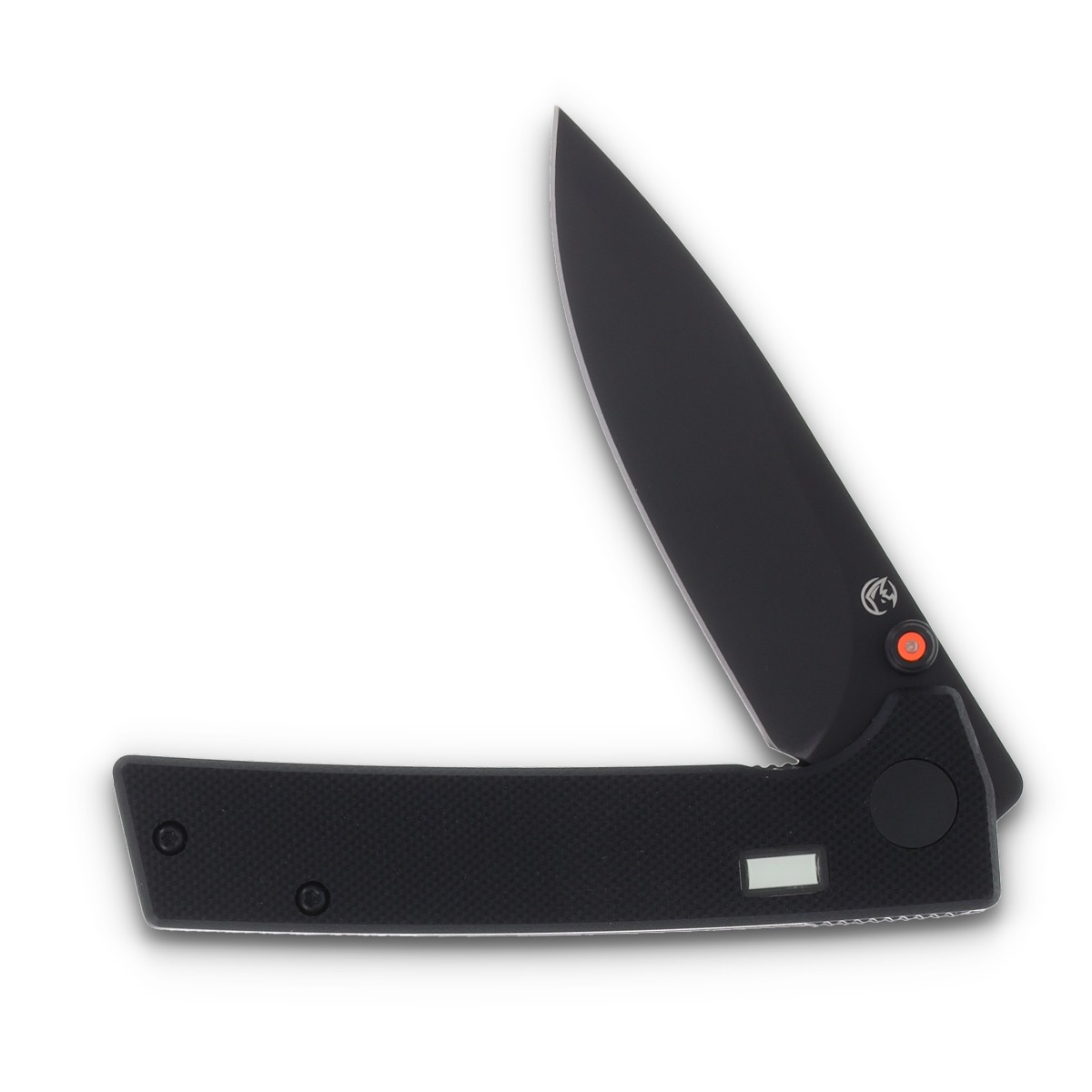 Glow Rhino Fermi Folding Knife Black PVD D2 with Orange Glow Stud/Black G-10 FERMI-Z-G10-Z-D2-XG-OG View 4