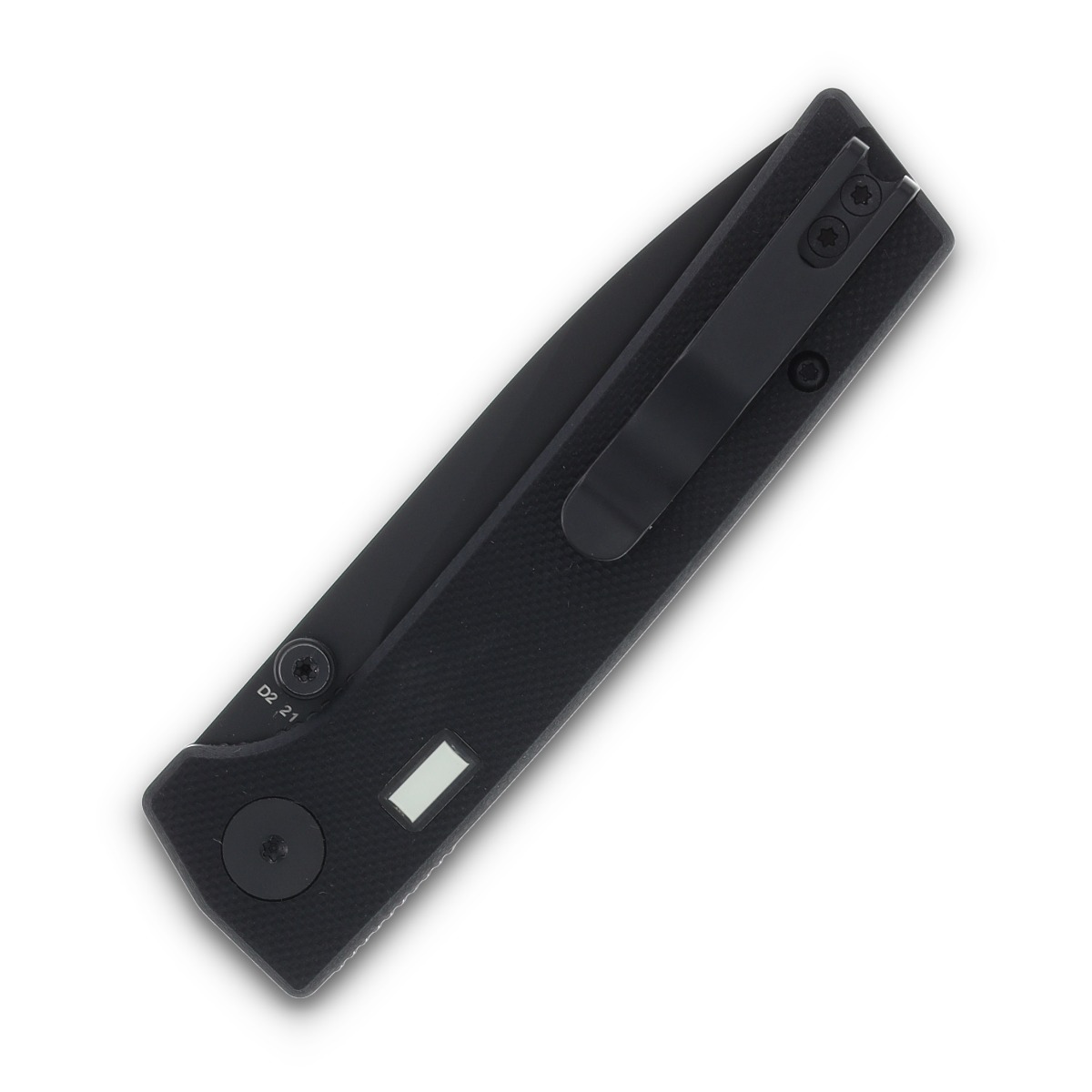 Glow Rhino Fermi Folding Knife Black PVD D2 with Orange Glow Stud/Black G-10 FERMI-Z-G10-Z-D2-XG-OG View 5
