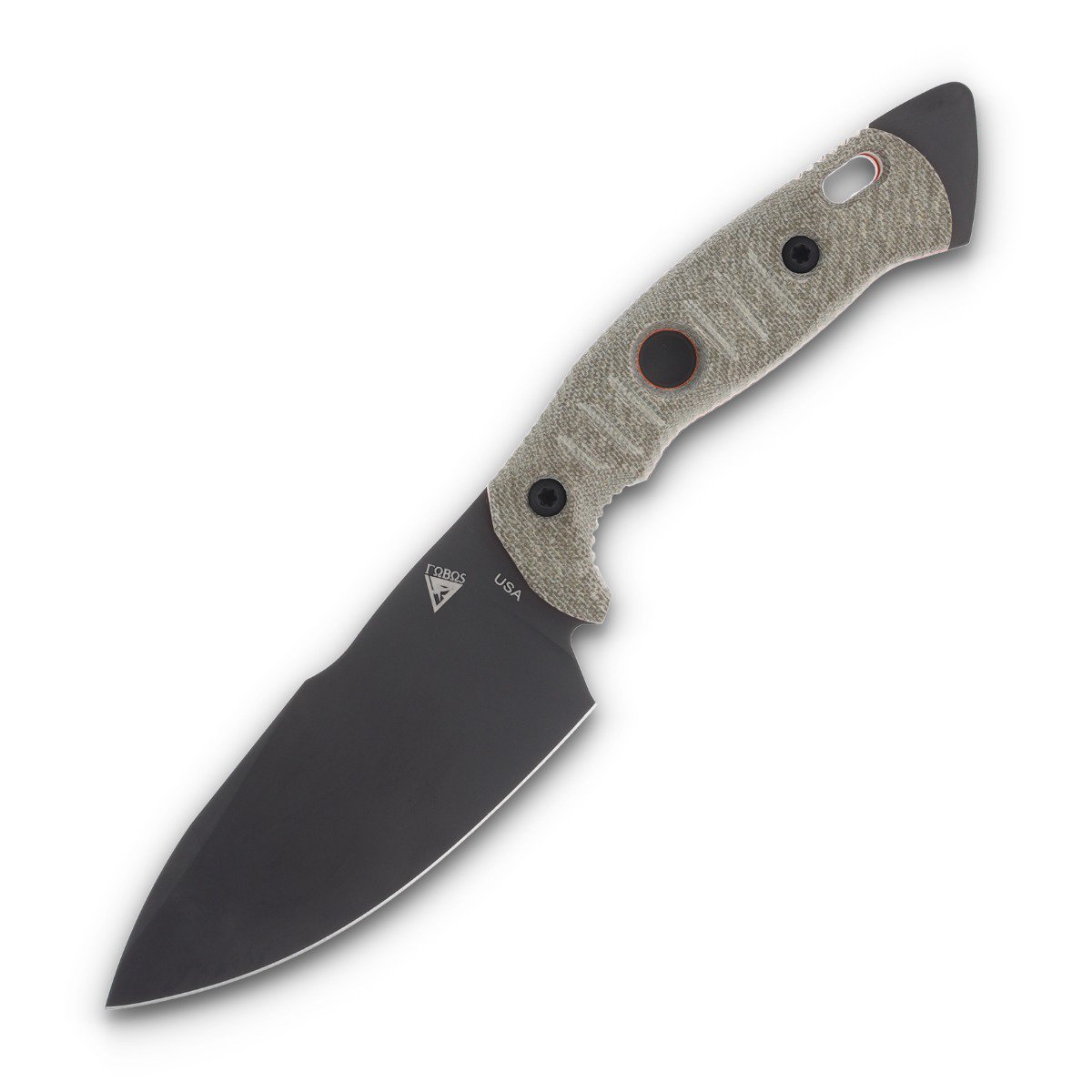 Fobos Alaris 3V Fixed Blade Green/Orange 5" Black FOB041 View 1