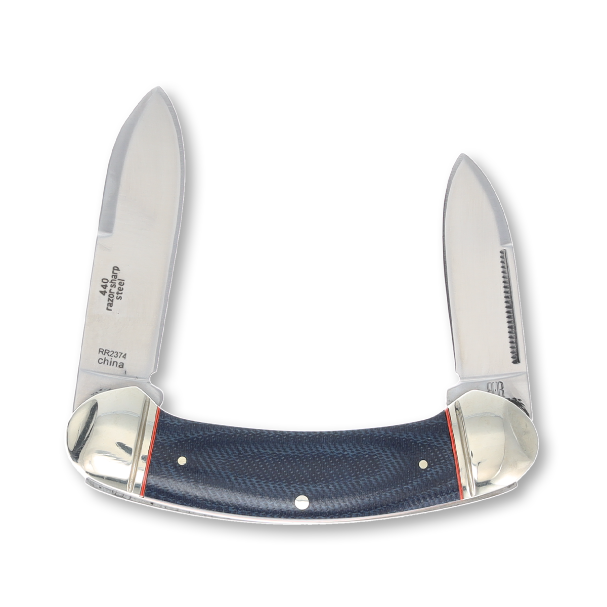 Rough Ryder Faded Blue Jeans Bow Canoe Folding Knife RR2374 View 2