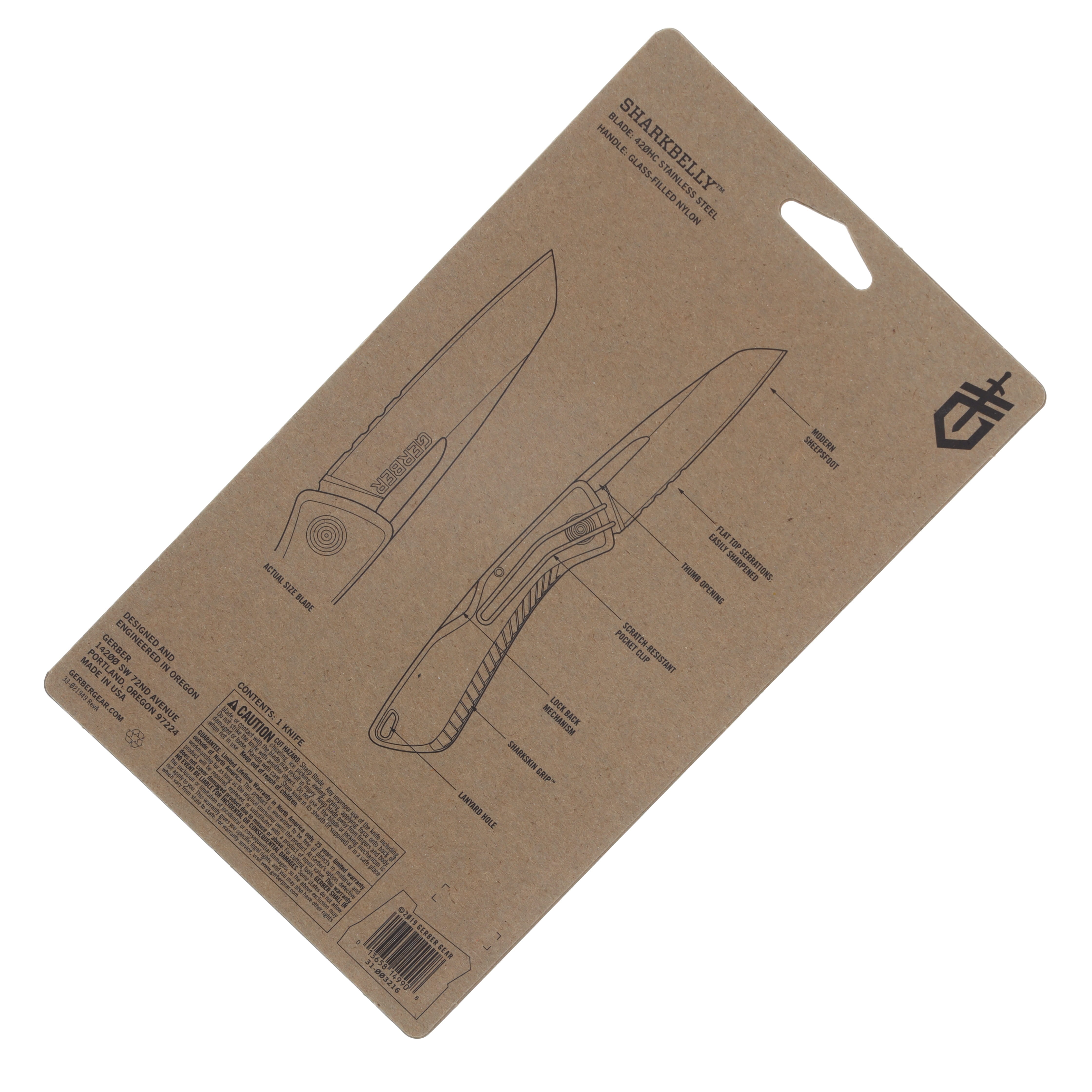 Gerber Skarkbelly Lockback Folding Knife (Partially Serrated, Gray) G3216 View 7