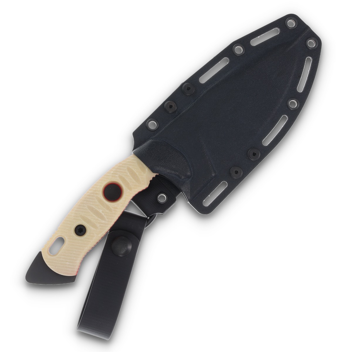 Fobos Alaris 3V Fixed Blade Ivory/Red 5" Black FOB043 View 6