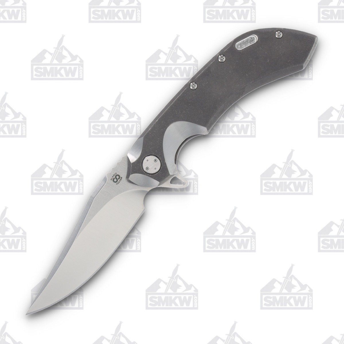 Olamic Wayfarer 247 Folding Knife T-108B Bowie (Dark Wash, Satin Wave) T108B View 1