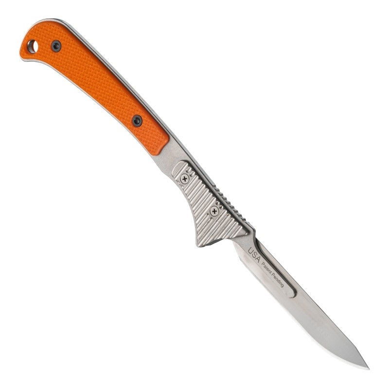 Hogue Expel Scalpel Fixed Solid Orange G10 Replaceable HIgh Carbon 2.5 In Blade HG35874 View 2