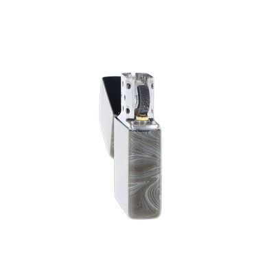 Zippo Marble Pattern High Polish Black and White Lighter View 6