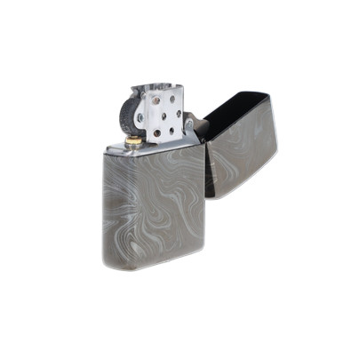 Zippo Marble Pattern High Polish Black and White Lighter View 7