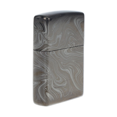 Zippo Marble Pattern High Polish Black and White Lighter View 4