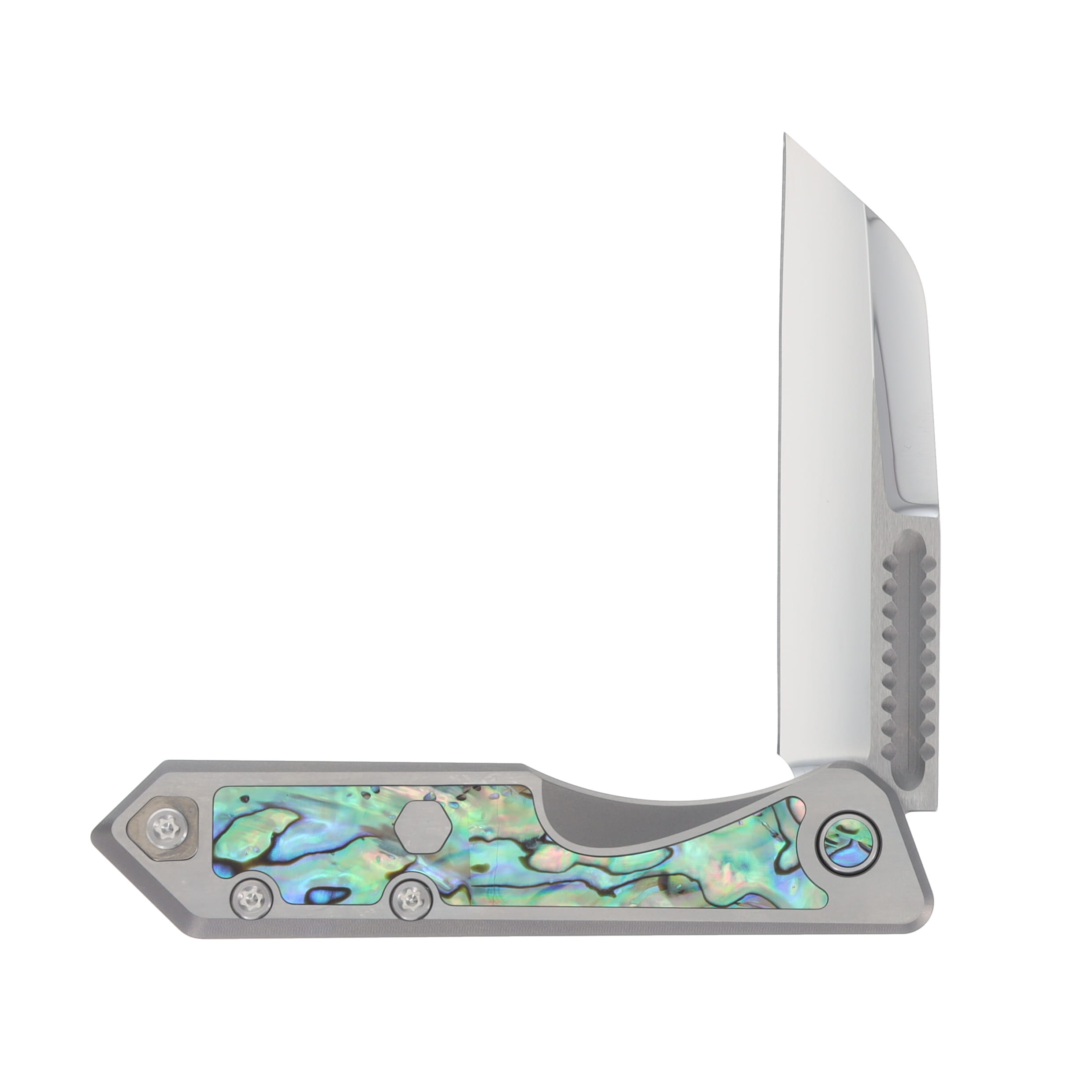 Heretic Jinn Slip Joint Folding Knife Titanium and Abalone JINNAB View 2