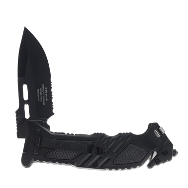 Tac-Force USMC Spring Assisted Folding Rescue Knife Partially Serrated Black MCMA1023BK View 6