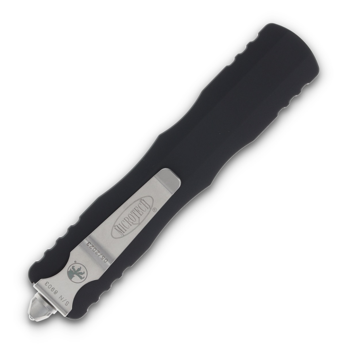 Microtech Dirac Delta Out-The-Front Automatic Knife (D/E Stonewash F/S | Black) AUMT22712 View 2