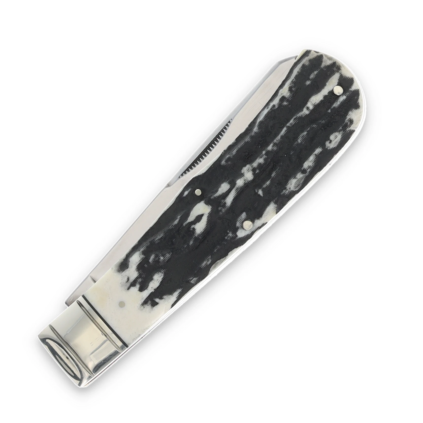 Marbles Jumbo Trapper Folding Knife Black Stag MR471 View 2