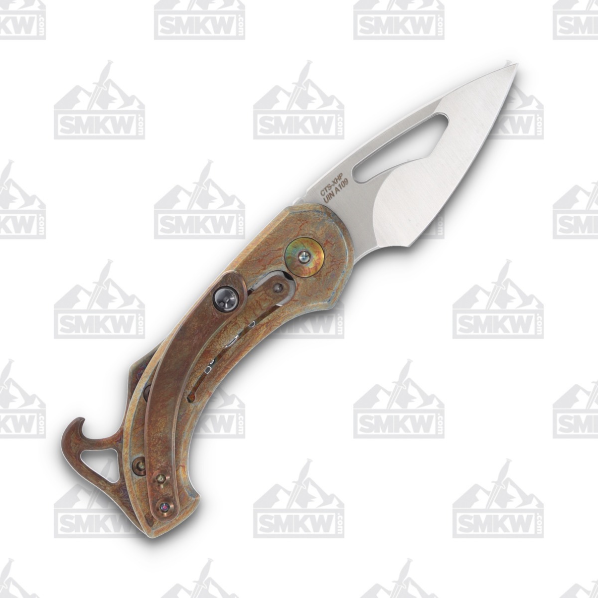Olamic Appetizer Folding Knife 1.75in Plain Edge Kiridashi Neontropic Acid Rain A109 View 2