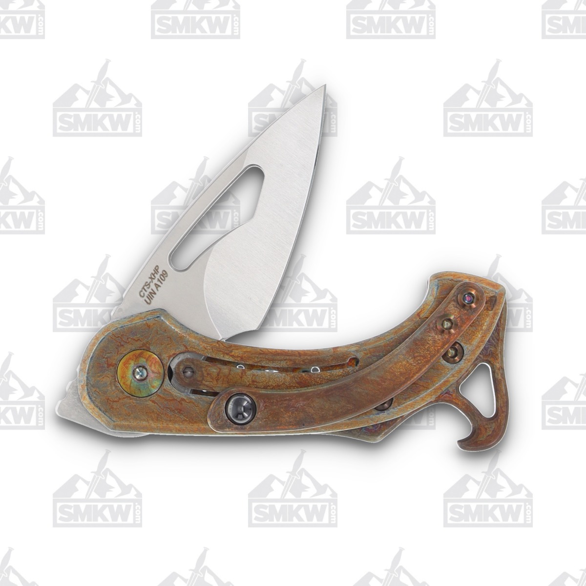 Olamic Appetizer Folding Knife 1.75in Plain Edge Kiridashi Neontropic Acid Rain A109 View 4