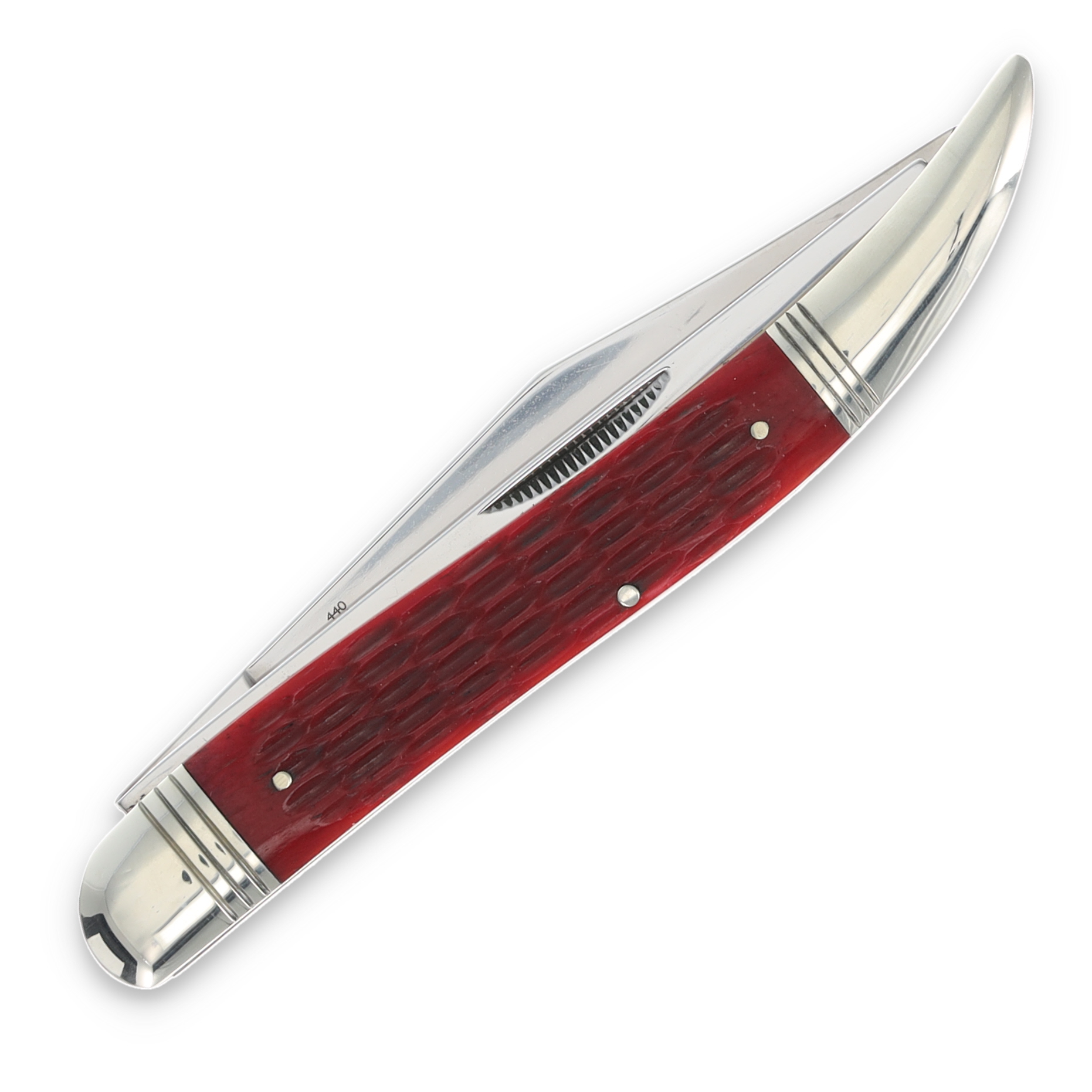 Rough Ryder Red Jigged Bone Folding Fish Knife RR1401 View 3