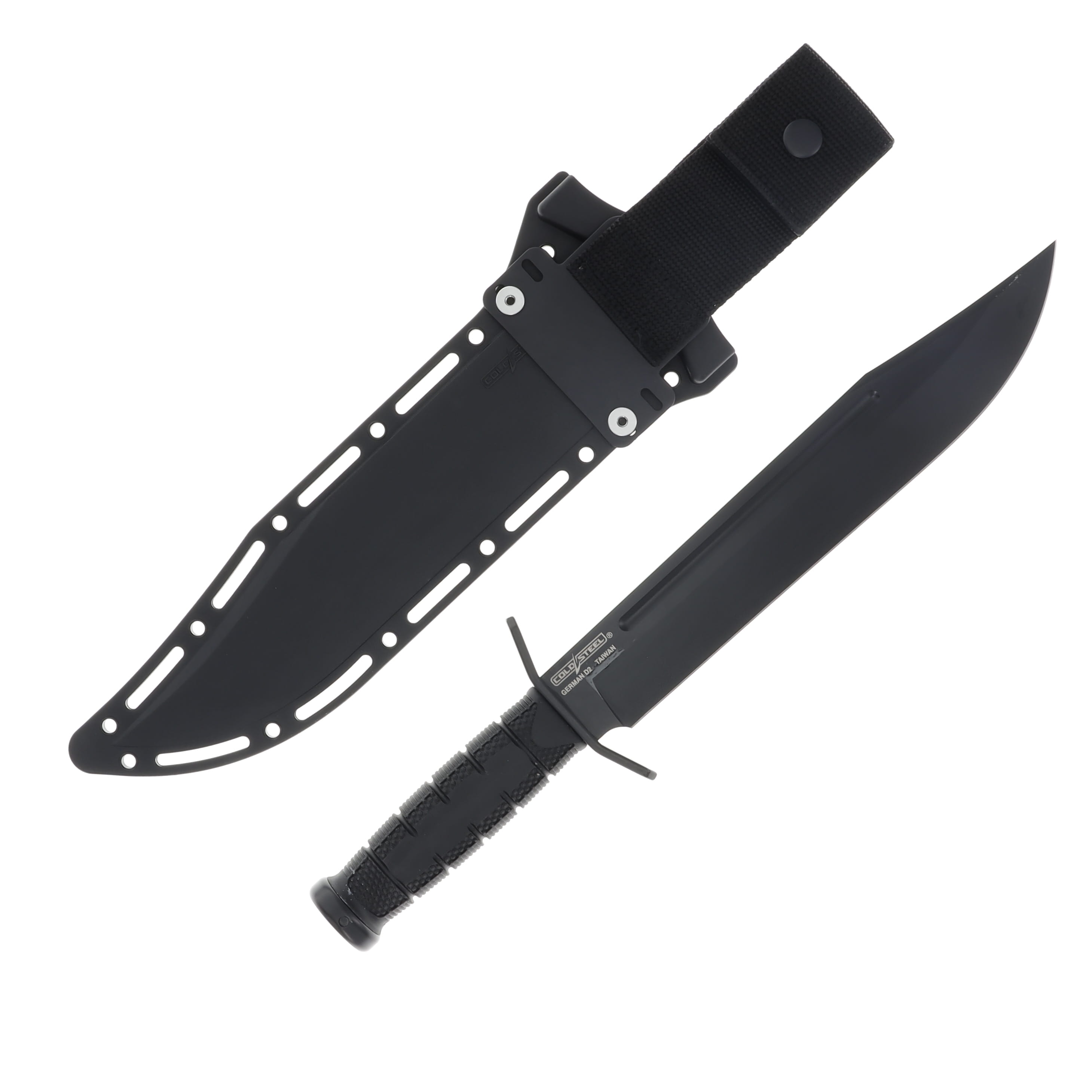 Cold Steel Leatherneck Bowie Fixed Blade Knife 10.5in Black Powder Coated Blade CSFXLTHRNK View 2
