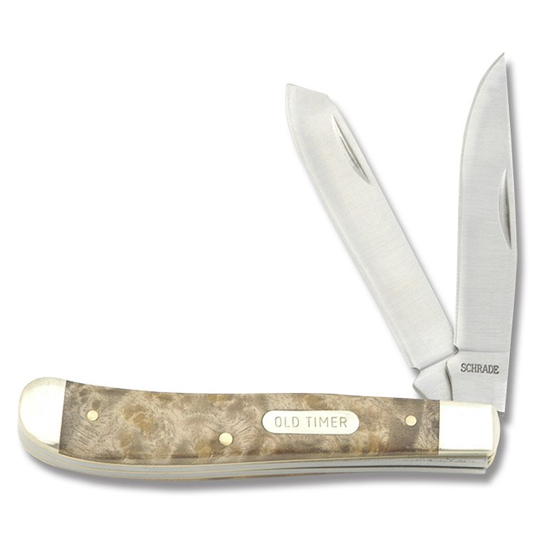 Schrade Old Timer Trapper Folding Knife Desert Ironwood SCT94OTW View 1