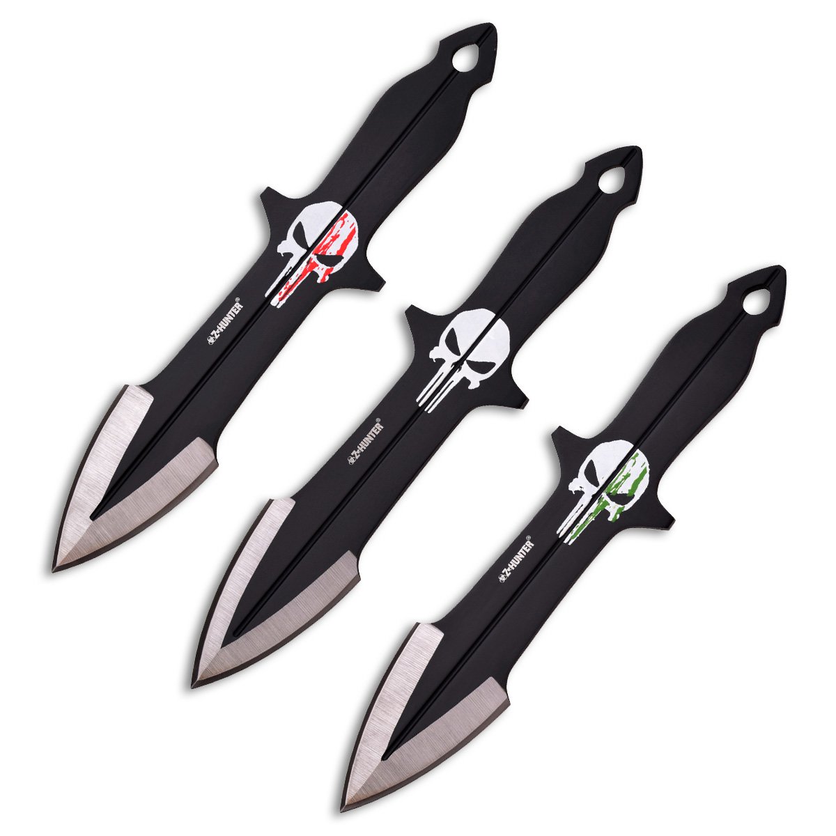 Z Hunter Black Skull Throwing Knife Set - Smoky Mountain Knife Works