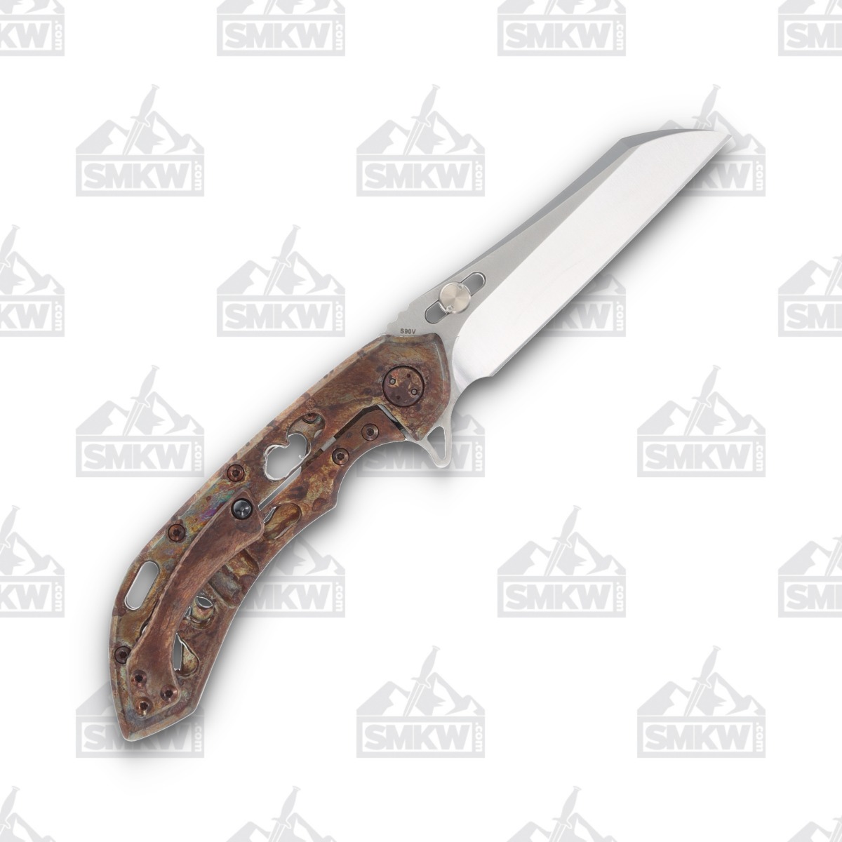 Olamic Wayfarer 247 Folding Knife 101W Wharning Antique Entropic/Funky Holes 101W View 2