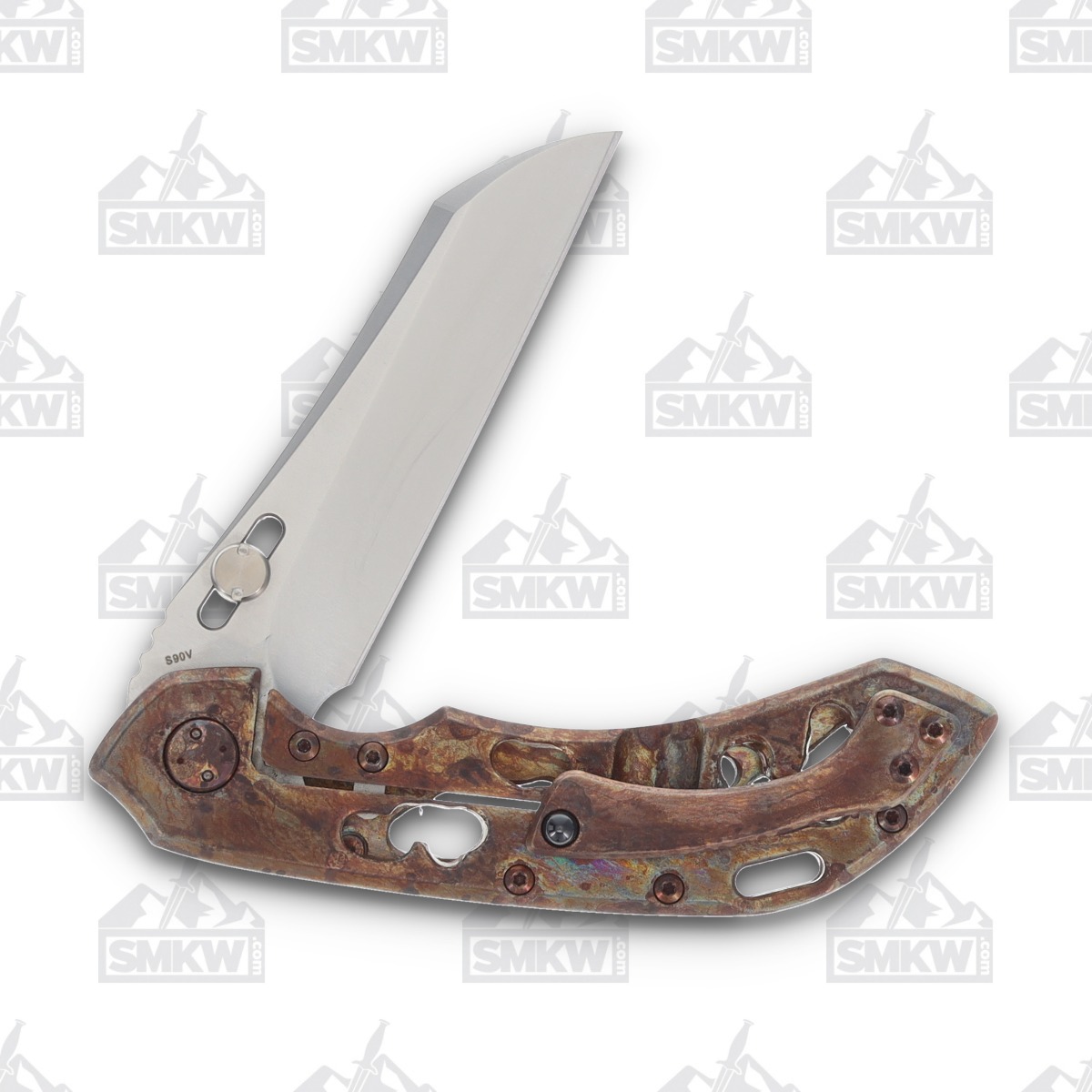 Olamic Wayfarer 247 Folding Knife 101W Wharning Antique Entropic/Funky Holes 101W View 4