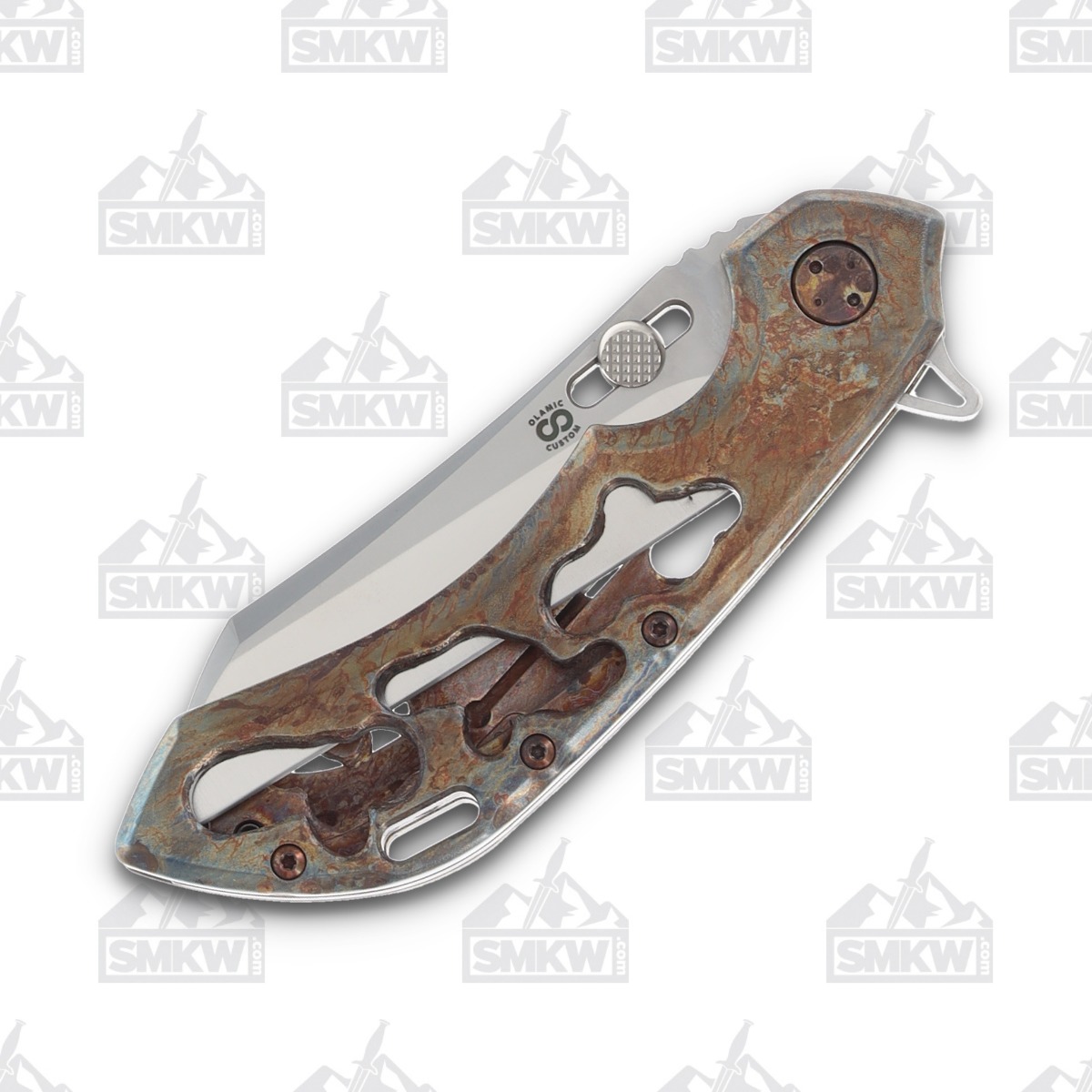 Olamic Wayfarer 247 Folding Knife 101W Wharning Antique Entropic/Funky Holes 101W View 5
