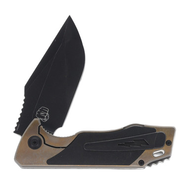 Something Obscene J Cape V4 Bronze – Black 3.5in Plain Black Drop Point View 6