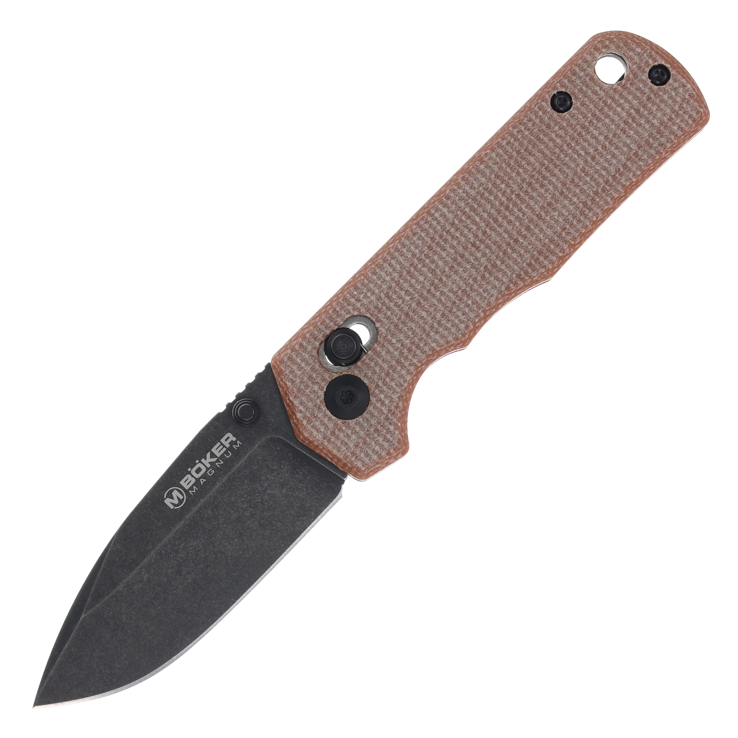 Boker Magnum Rockstub Brown 2.64 Inch Plain Black Stonewash Drop Point BK01SC710 View 1