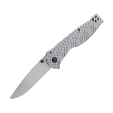 SOG Flash FL Folding Knife Silver SS Handle 3.44in Satin Drop Point Blade SOG1418 View 2