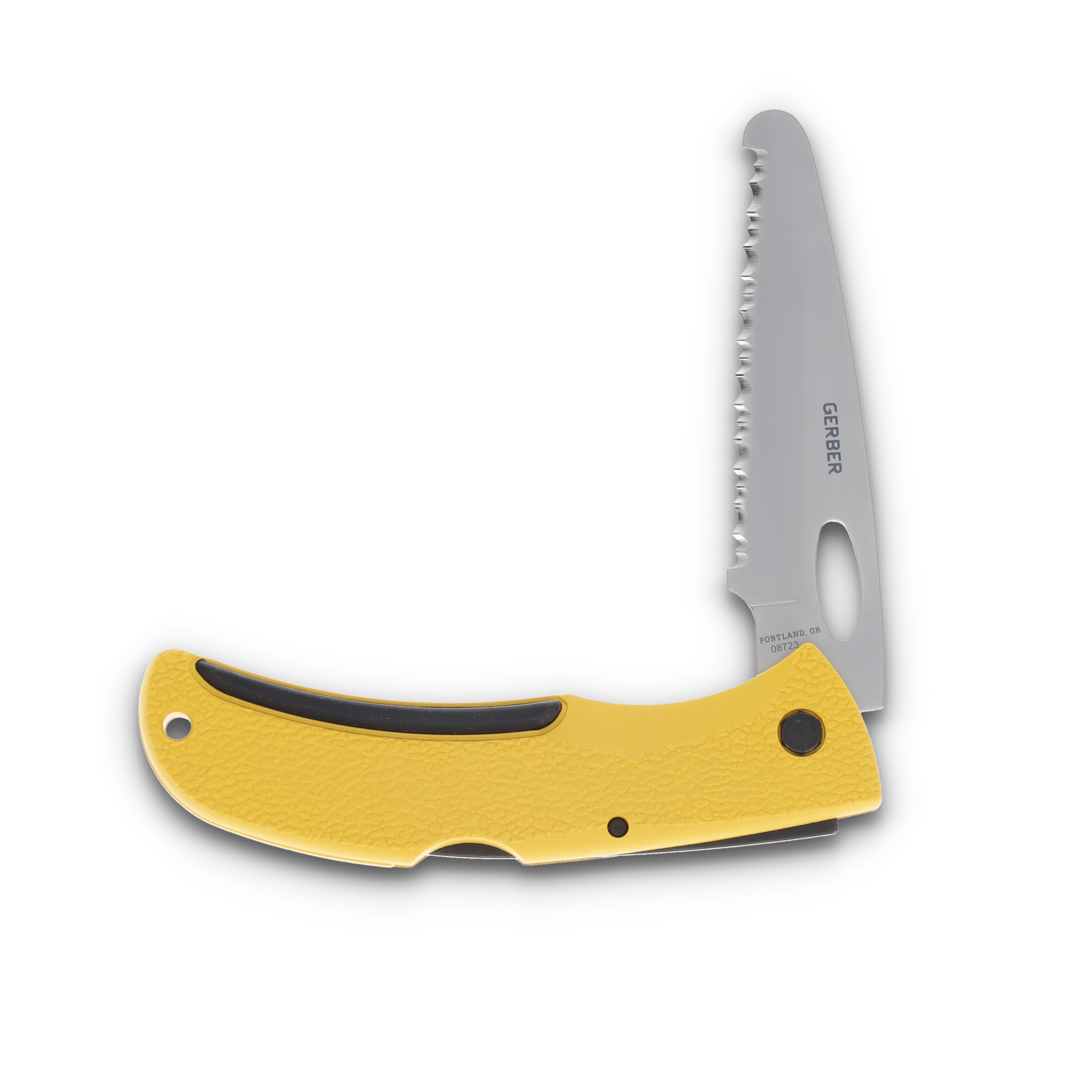 Gerber EZ Out Rescue Folding Knife 3.5in Satin Sheepsfoot Yellow G6971 View 3