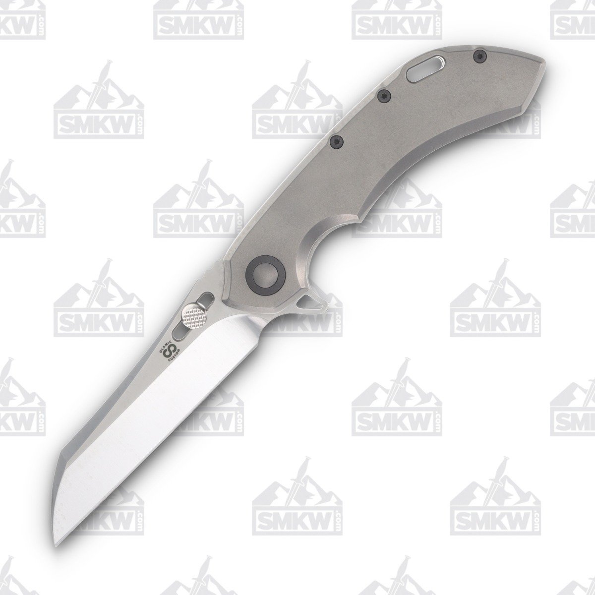 Olamic Wayfarer 247 Folding Knife 102-W Wharncliffe Light Blast (Satin, Dark Blast Hardware) 102W View 1