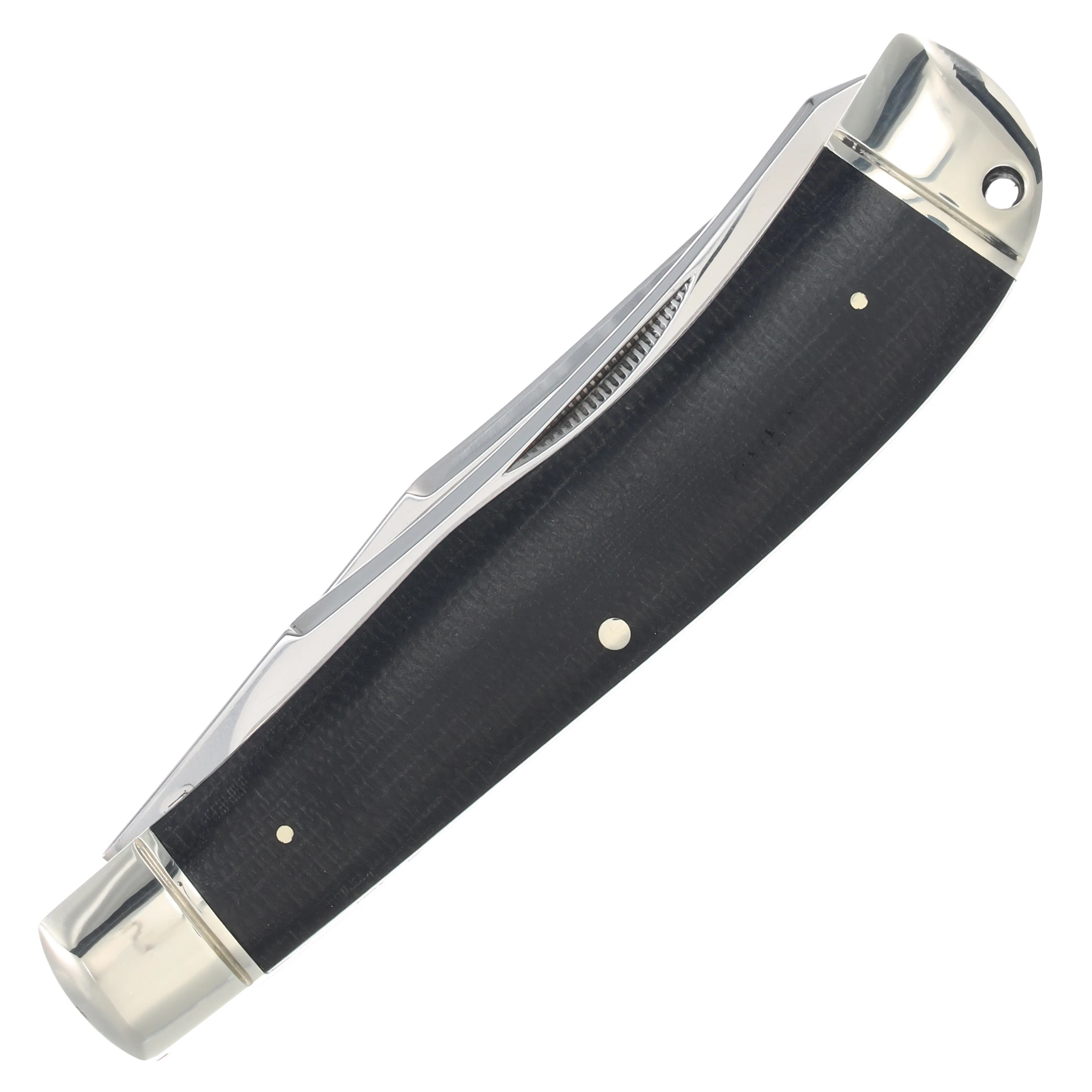 Marbles Black Canvas Micarta Jumbo Trapper Folding Knife MR433 View 4