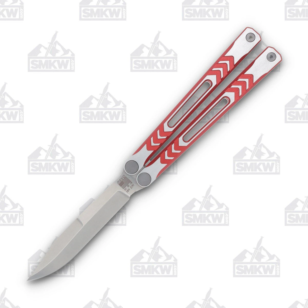 Revo Nexus Balisong Butterfly Knife Stonewash 154CM Clip Point/Two Tone Red NEX2TRED View 1