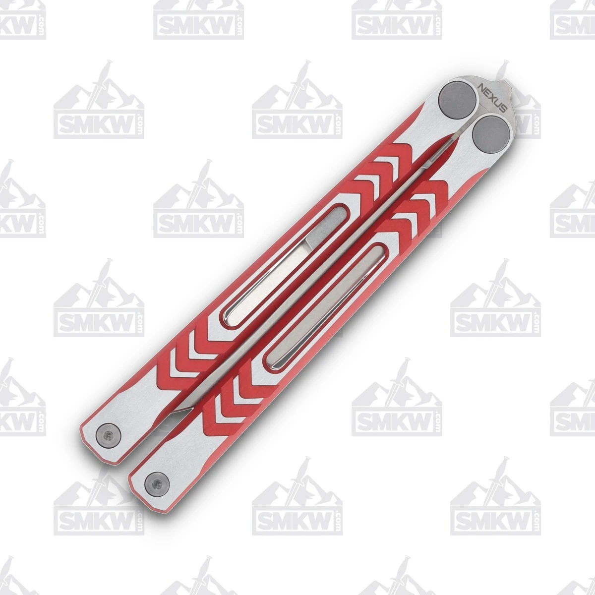 Revo Nexus Balisong Butterfly Knife Stonewash 154CM Clip Point/Two Tone Red NEX2TRED View 5