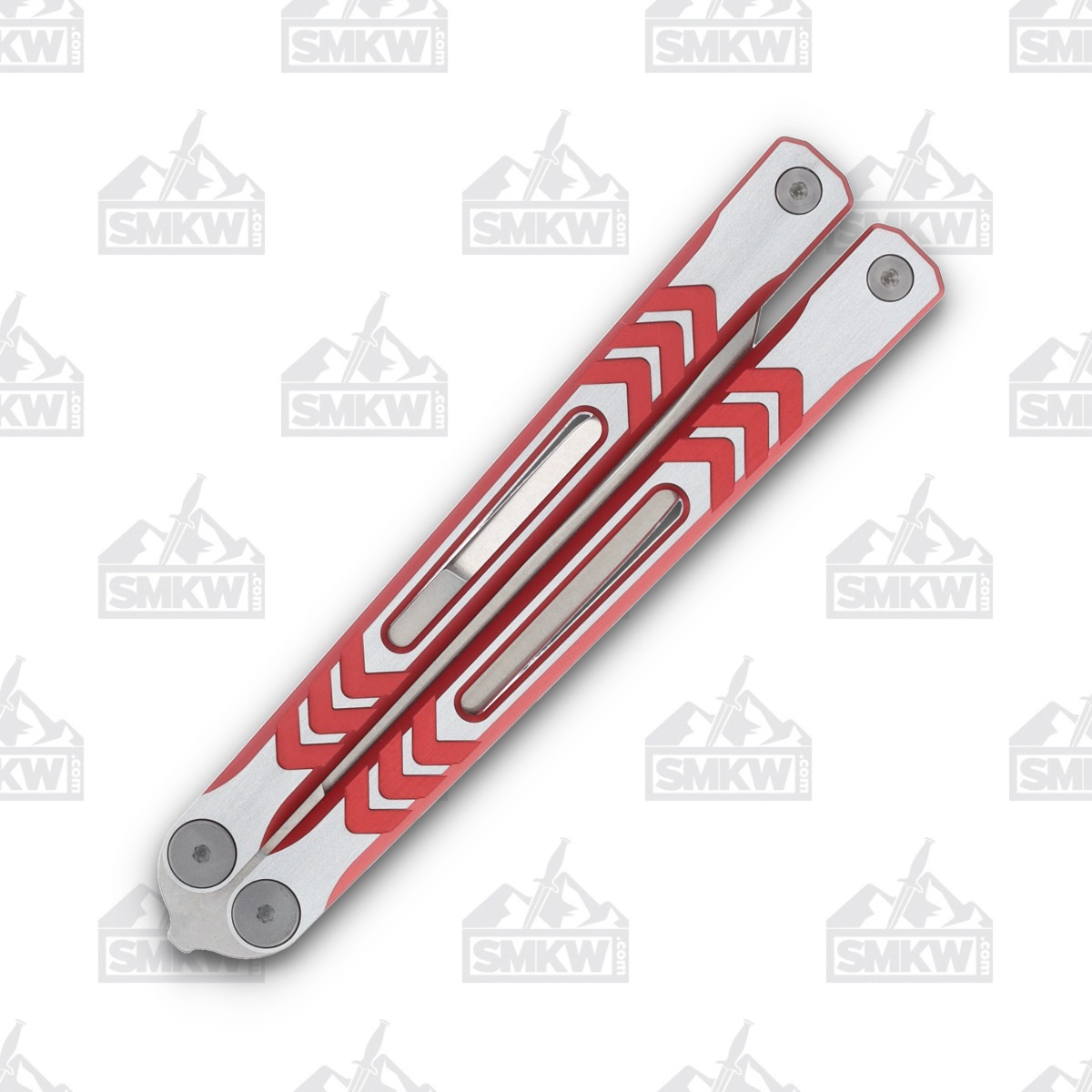 Revo Nexus Balisong Butterfly Knife Stonewash 154CM Clip Point/Two Tone Red NEX2TRED View 6