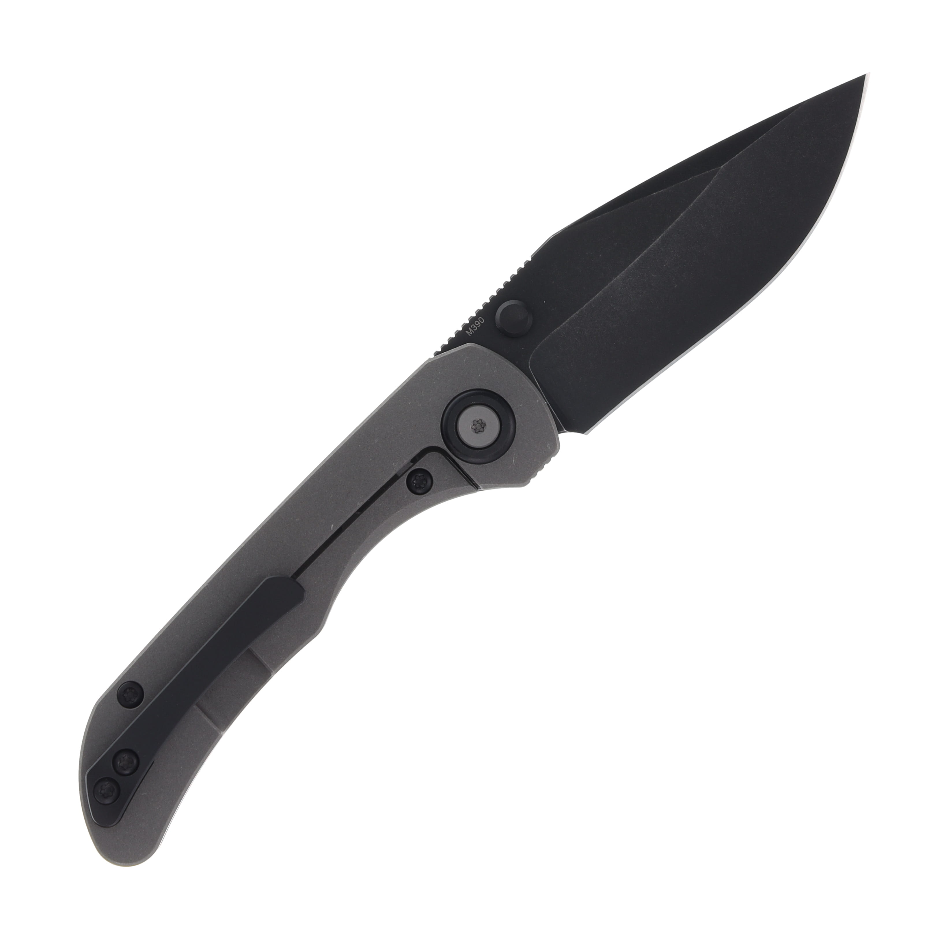 Wehr Knives Wolf-P Black Blade Gray Handle PVD Blackened Titanium Accents WKWGB WKWGB View 2