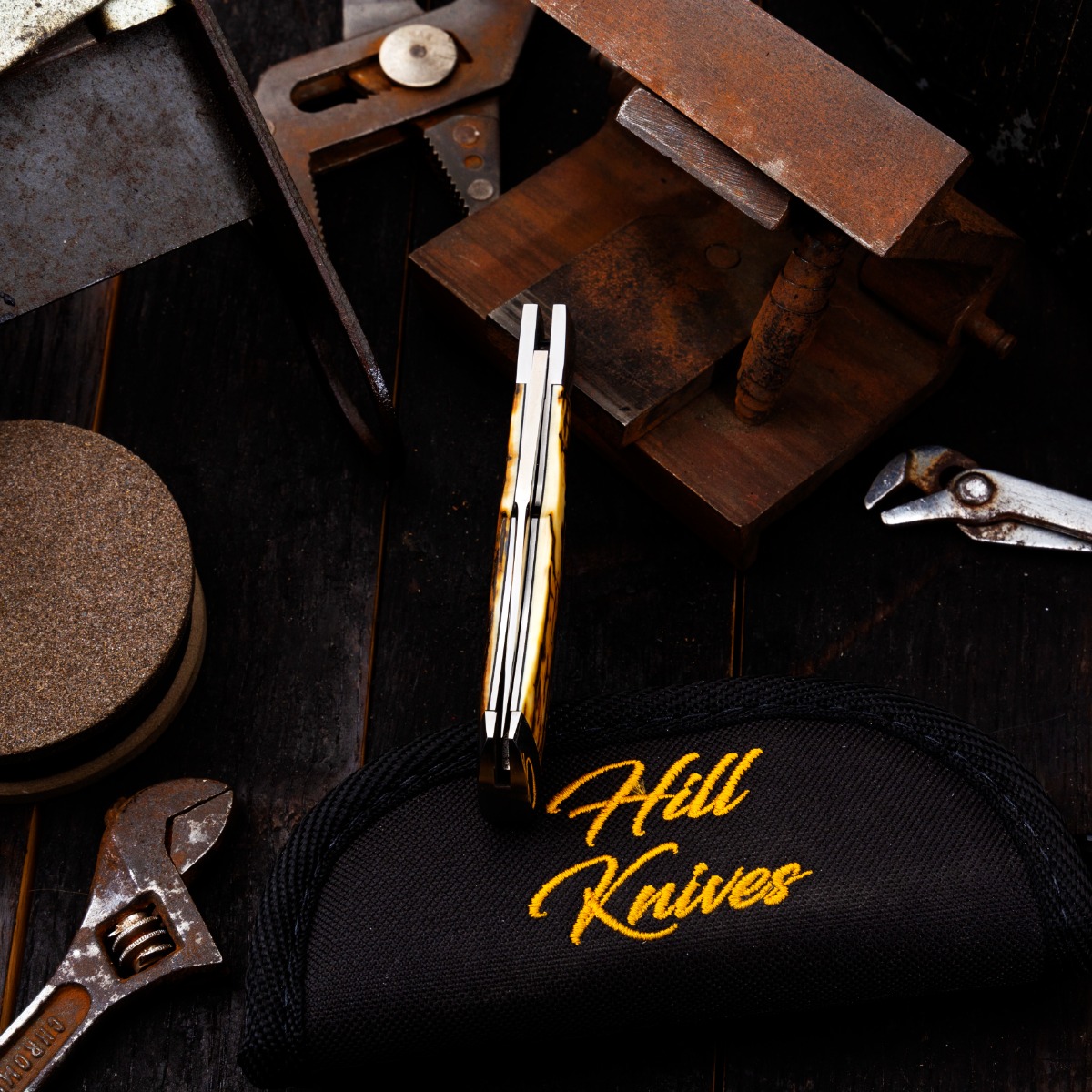 Tobin Hill Bolster-Locking Single Blade Trapper (Torched Ivory, 2023 Blade Show Edition) TH001 View 20