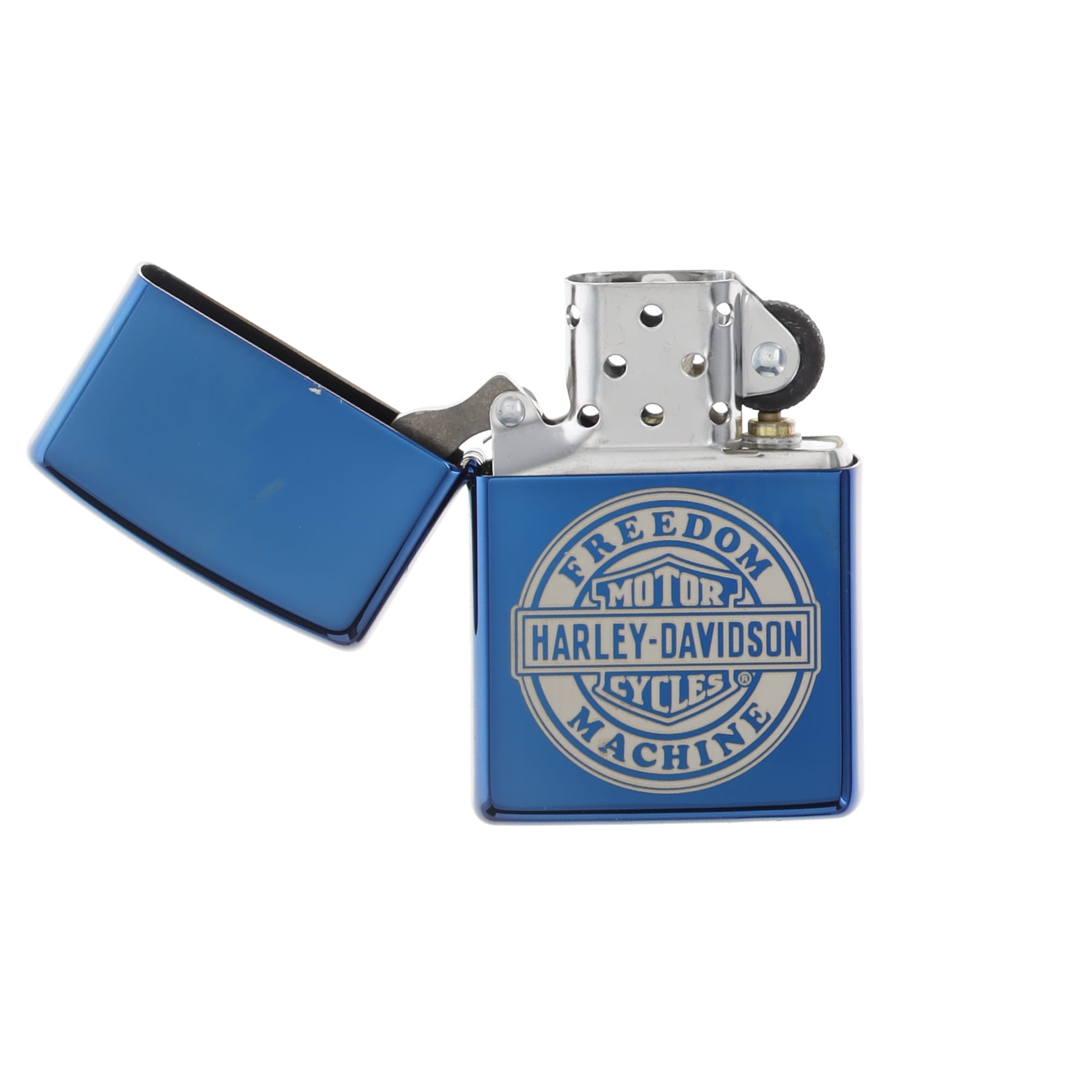 Zippo Harley-Davidson High Polish Blue Freedom Machine Logo Lighter ZP48798 View 3