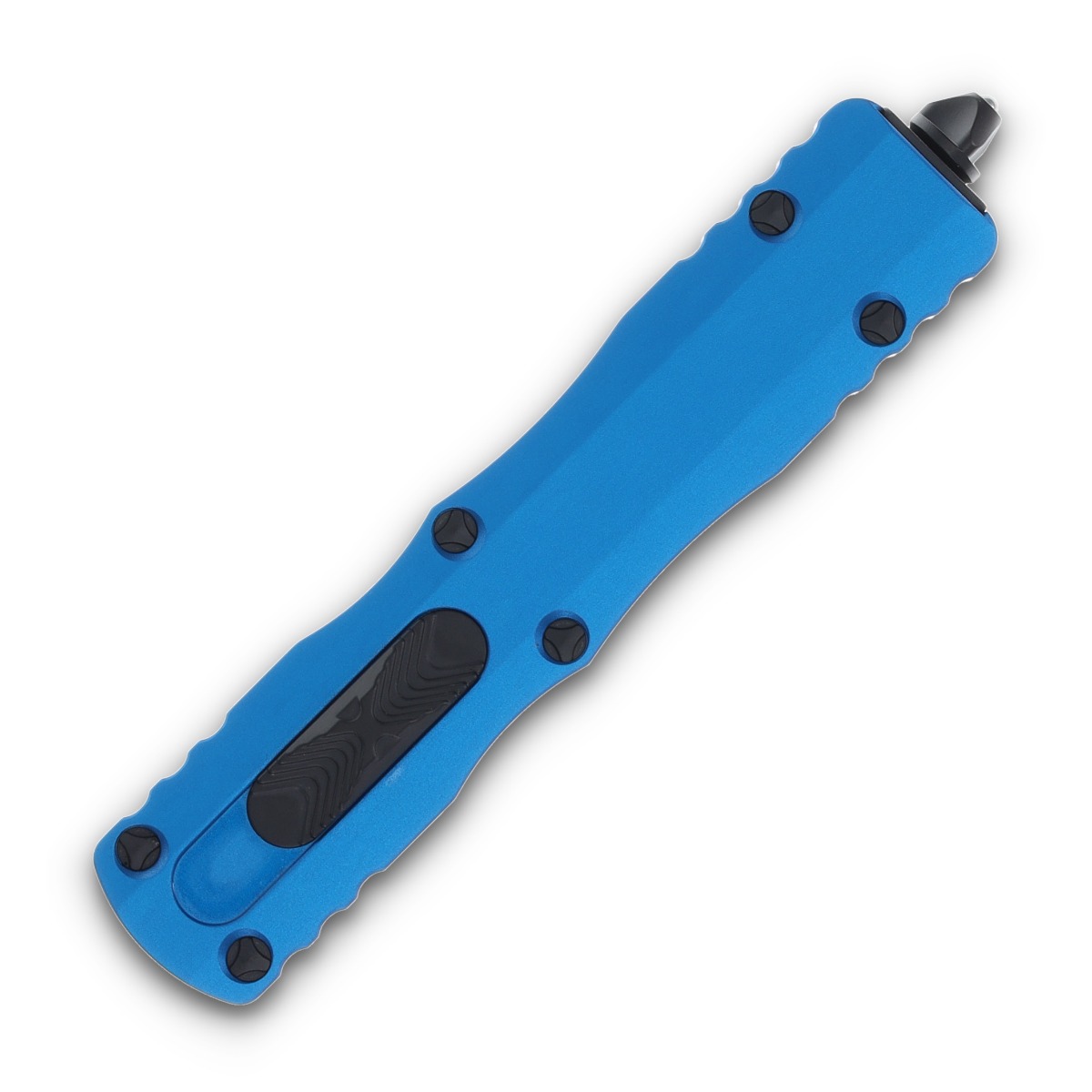Microtech Dirac OTF Automatic Knife Black Partially Serrated D/E Blue AUMT2252BL View 3