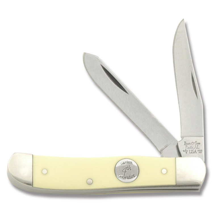 Bear & Son Yellow Delrin Mini Trapper Folding Knife BRC307 View 1