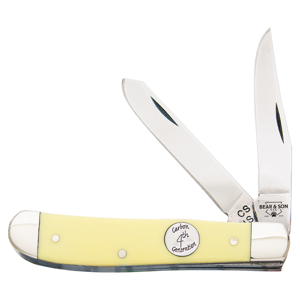 Bear & Son Yellow Delrin Mini Trapper Folding Knife BRC307 View 1