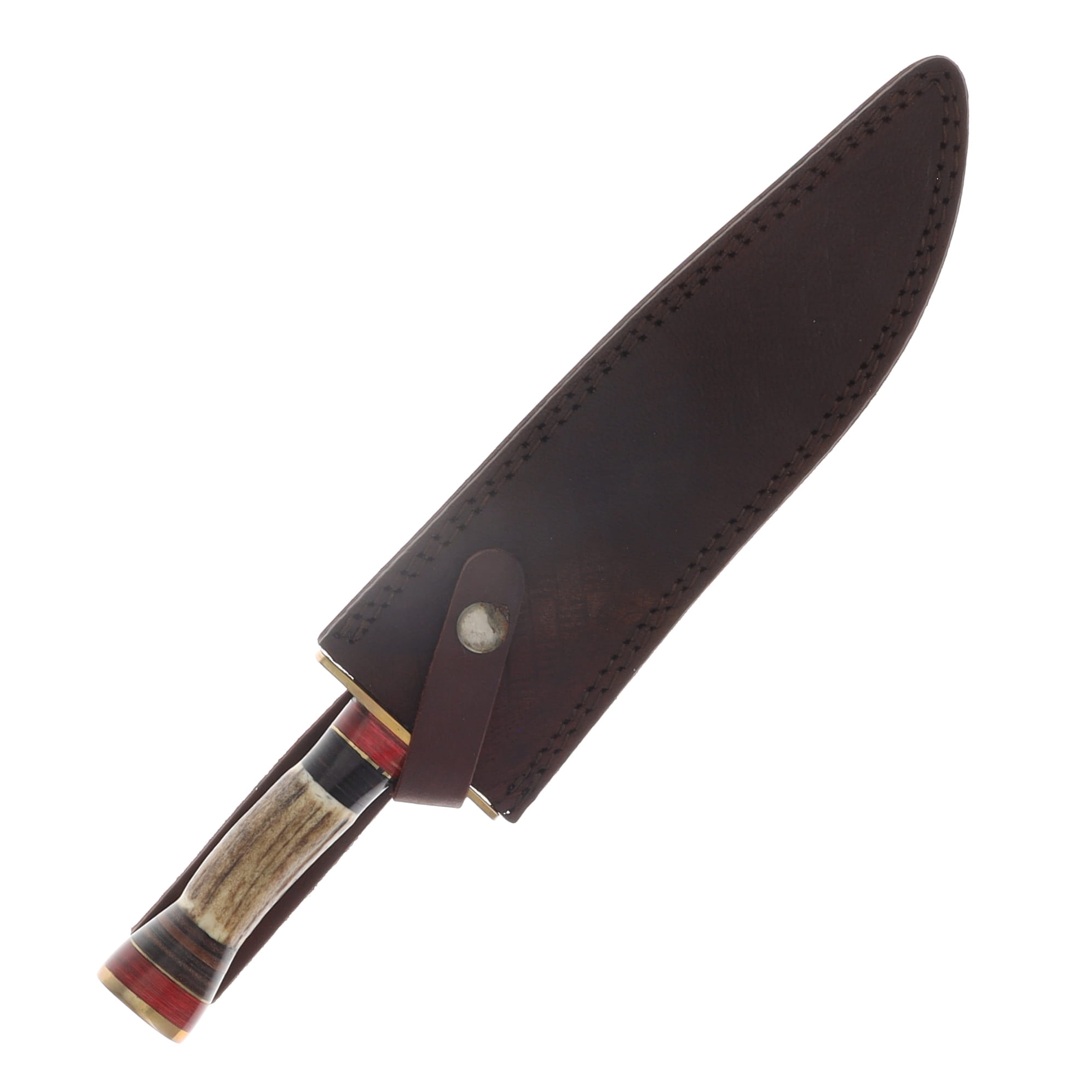 Frost Trophy Stag and Stacked Leather Hunter Fixed Blade Knife FRTS115 View 3