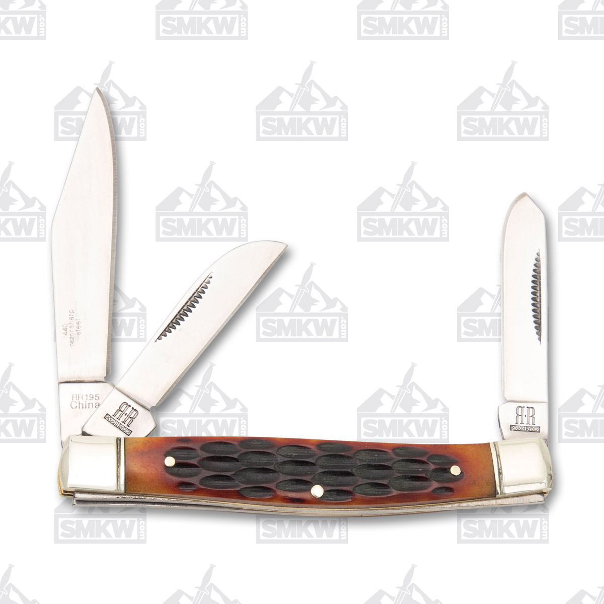 Rough Ryder Brown Jigged Bone Medium Stockman Folding Knife RR195 View 2