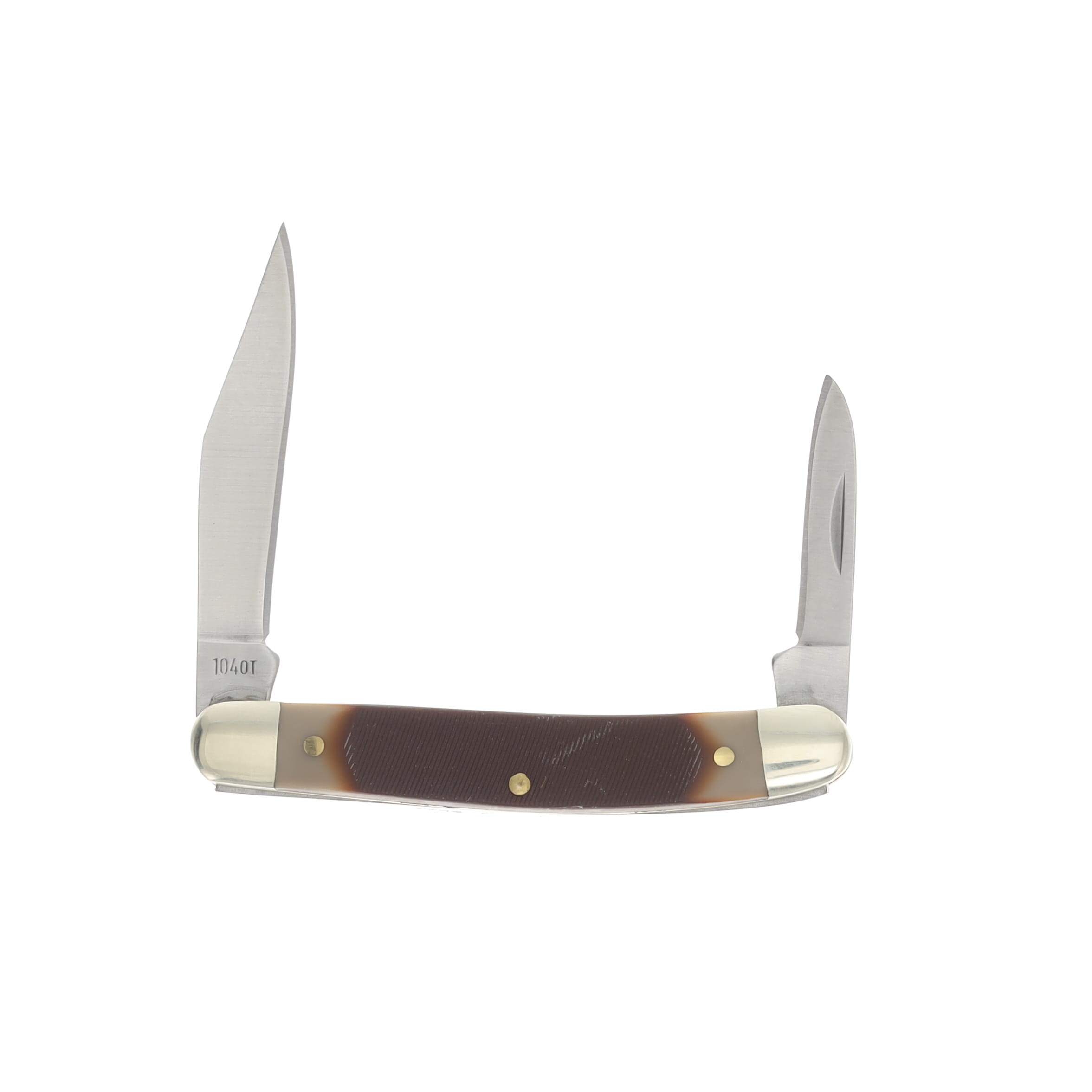 Old Timer Minuteman Folding Knife  Brown Sawcut Composition SCT104 View 2