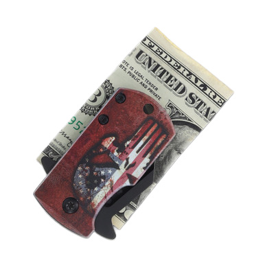 Rite Edge US Skull Money Clip Folding Knife 1.5in Reverse Tanto Blade View 11