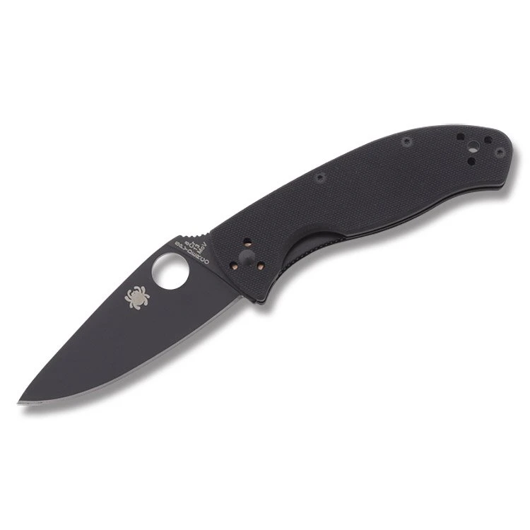 Spyderco Tenacious Folding Knife 3.39 Inch Plain Black Leaf SPC122GBBKP View 1