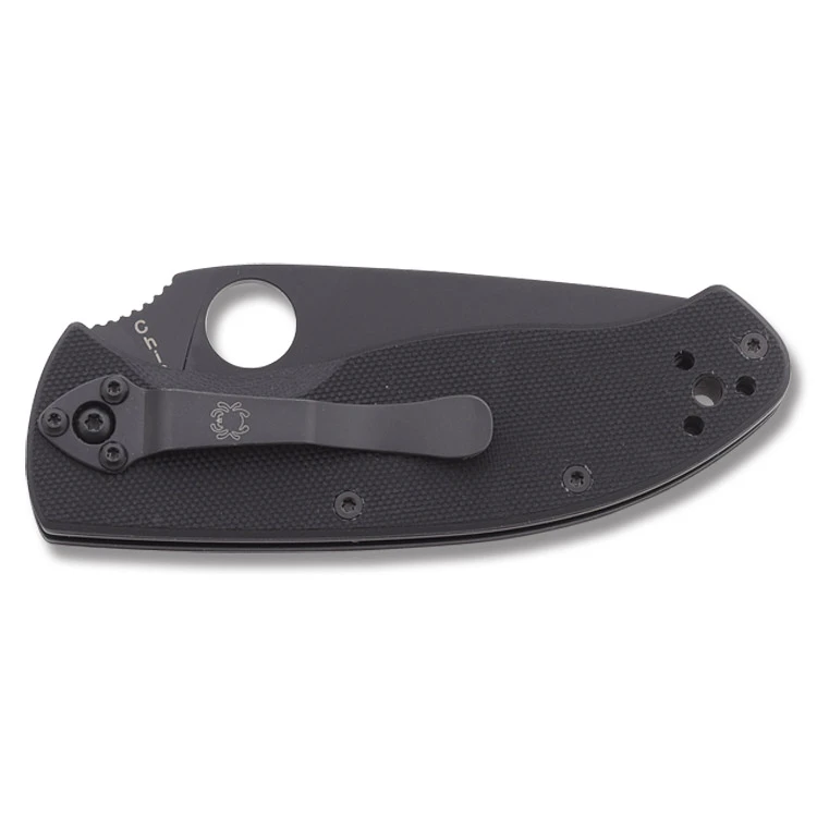 Spyderco Tenacious Folding Knife 3.39 Inch Plain Black Leaf SPC122GBBKP View 2