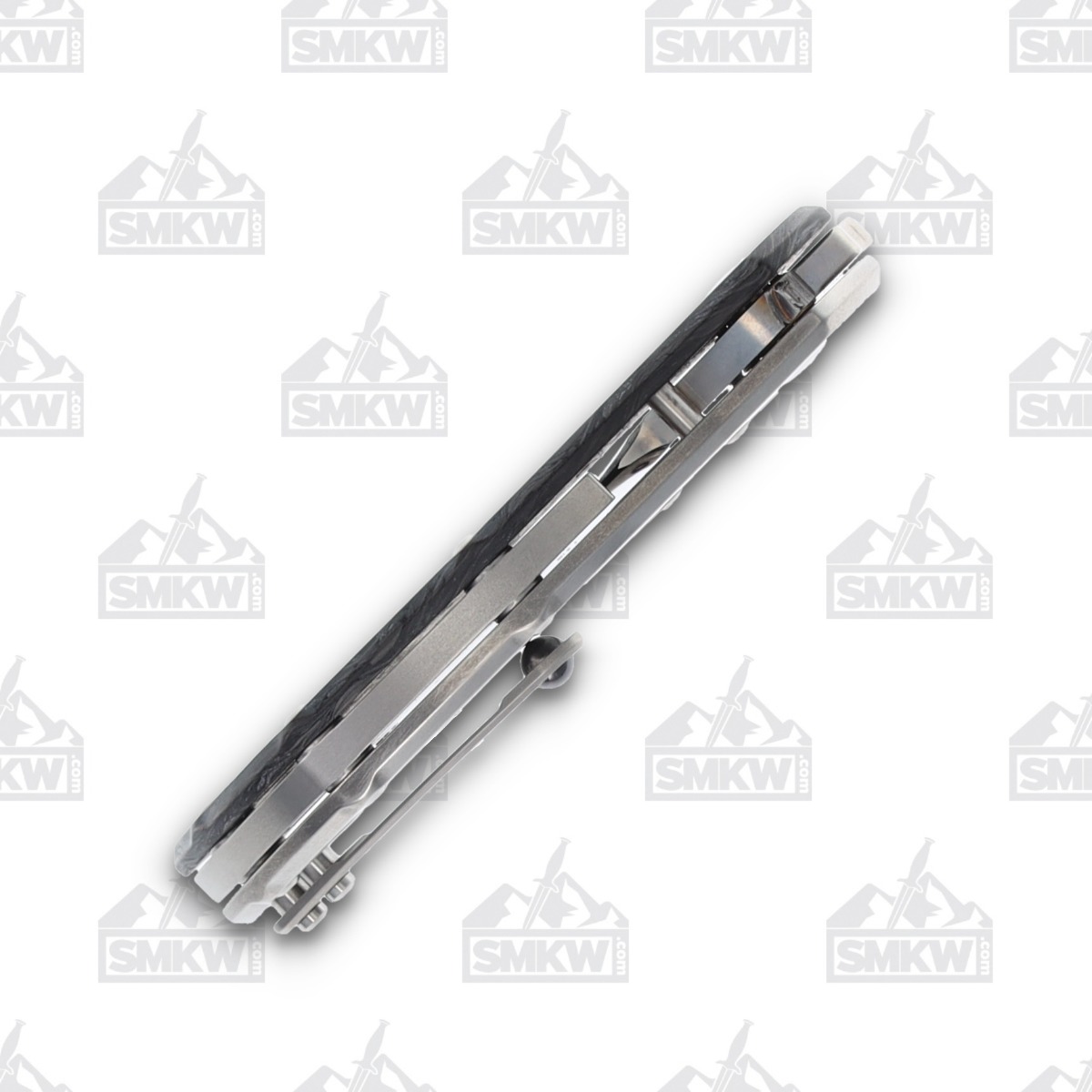 Olamic Busker Semper Folding Knife 022-S Satin Magnacut, Dark Matter FatCarbon BCF022S View 8